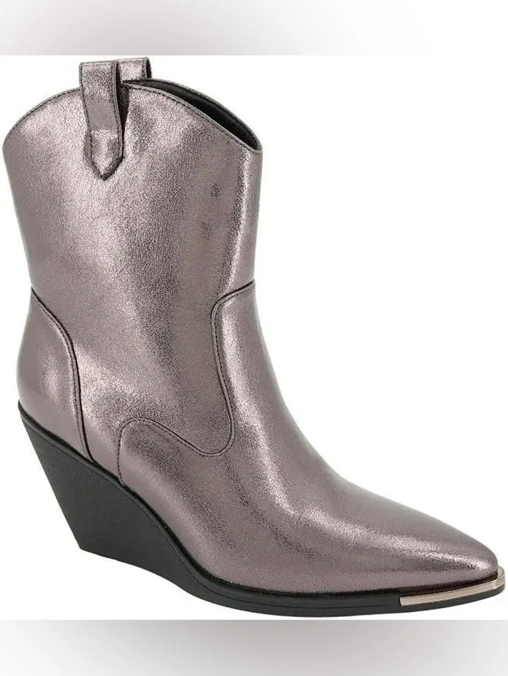 Rampage Metallic Women’s Wedge Ankle Boot size 8 - Onyx